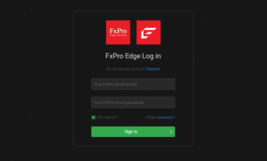 Вход в FxPro Edge через официальный сайт